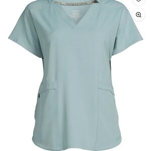 Cuddl Duds Gray-Green Scrub Top